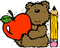 Teddy bear holding an apple